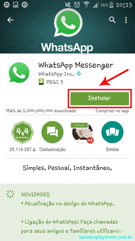 Guia passo a passo para baixar WhatsApp pela Play Store